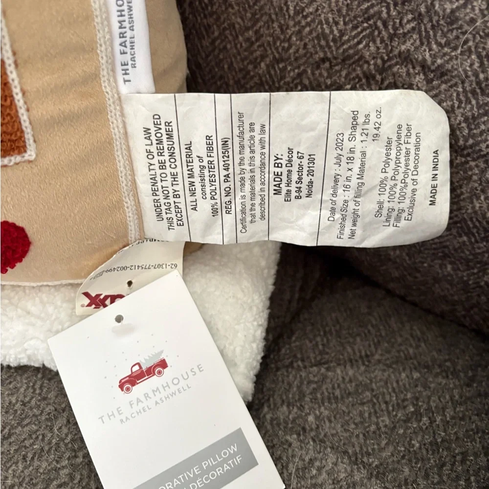 Gingerbread House Holiday Pillow